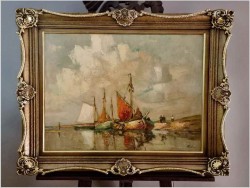 Łodzie przy brzegu - Rudolf Priebe (Kiew 1889-1964 Hamburg) 