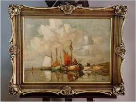 Łodzie przy brzegu - Rudolf Priebe (Kiew 1889-1964 Hamburg) 