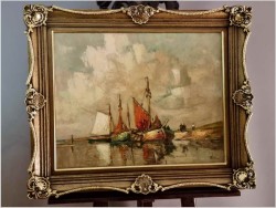 Łodzie przy brzegu - Rudolf Priebe (Kiew 1889-1964 Hamburg) 