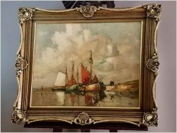 Łodzie przy brzegu - Rudolf Priebe (Kiew 1889-1964 Hamburg) 