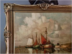 Łodzie przy brzegu - Rudolf Priebe (Kiew 1889-1964 Hamburg) 