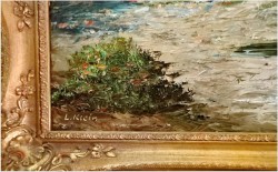 Duża panorama! Łodzie przy brzegu - Lothar Klein (*1911 Düsseldorf)