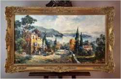 Technika Szpachlowa! Krajobraz śródziemnomorski - Paul Elbergo *1917