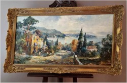 Technika Szpachlowa! Krajobraz śródziemnomorski - Paul Elbergo *1917