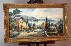 Technika Szpachlowa! Krajobraz śródziemnomorski - Paul Elbergo *1917