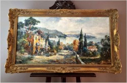 Technika Szpachlowa! Krajobraz śródziemnomorski - Paul Elbergo *1917