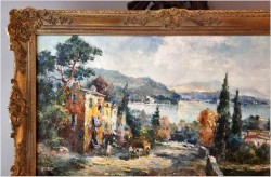 Technika Szpachlowa! Krajobraz śródziemnomorski - Paul Elbergo *1917