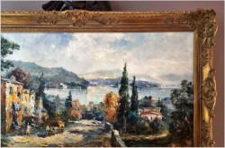 Technika Szpachlowa! Krajobraz śródziemnomorski - Paul Elbergo *1917