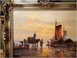 Rarytas! Technika szpachlowa - Poławiacze krabów  | Carol Spree *1907