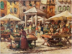 UNIKAT! PIAZZA DELLA ERBE, VERONA - HANS WOLF (1921 IN GRAZ; † 1972 EBENDA)