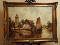 POLECAMY! PERFEKCYJNY KRAJOBRAZ, MARINA - MALARSTWO NIEMIECKIE, MESSNER XXw.