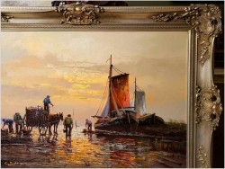 Rarytas! Technika szpachlowa - Poławiacze krabów  | Carol Spree *1907