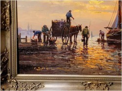 Rarytas! Technika szpachlowa - Poławiacze krabów  | Carol Spree *1907