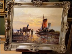 Rarytas! Technika szpachlowa - Poławiacze krabów  | Carol Spree *1907