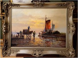 Rarytas! Technika szpachlowa - Poławiacze krabów  | Carol Spree *1907