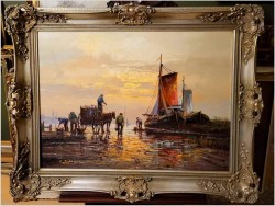 Rarytas! Technika szpachlowa - Poławiacze krabów  | Carol Spree *1907