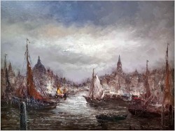 Inwestycja! Haven von Amsterdam - Sygn. Peter BROUWER  (1935-2010)