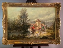 Malarz rokoko! Scena wyjazdu na polowanie - Herbert Isenberg *1930