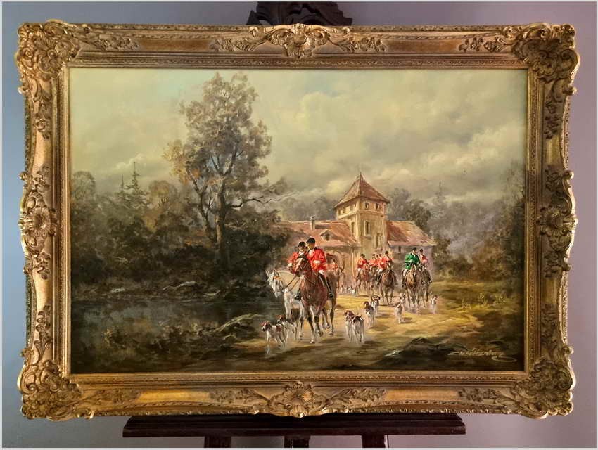 Malarz rokoko! Scena wyjazdu na polowanie - Herbert Isenberg *1930