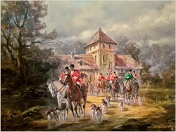 Malarz rokoko! Scena wyjazdu na polowanie - Herbert Isenberg *1930