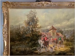 Malarz rokoko! Scena wyjazdu na polowanie - Herbert Isenberg *1930