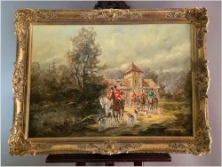 Malarz rokoko! Scena wyjazdu na polowanie - Herbert Isenberg *1930