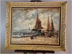 Rozładunek krabów - Jean Coune (1900-1963) Certyfikat!