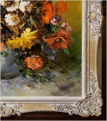 Dobre malarstwo! Bukiet kwiatów w wazonie - Ewald Hess *1918