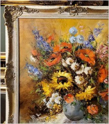 Dobre malarstwo! Bukiet kwiatów w wazonie - Ewald Hess *1918