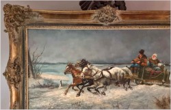 Duża panorama olejna! Pędząca trojka | Willy Franken (1911-1984)