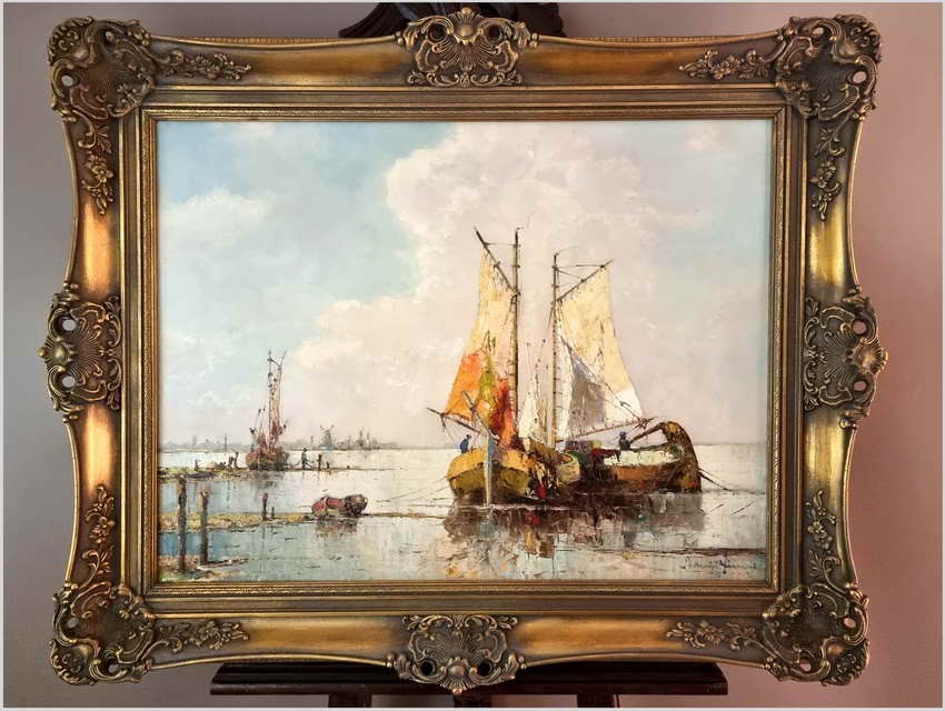 Super Marina! Łodzie przy brzegu - Prof. Arthur Hierer (1896-1985)