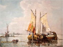 Super Marina! Łodzie przy brzegu - Prof. Arthur Hierer (1896-1985)