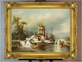 Zabawy na zamrożonym jeziorze Königssee - Ludwig Muninger (1929-1997)