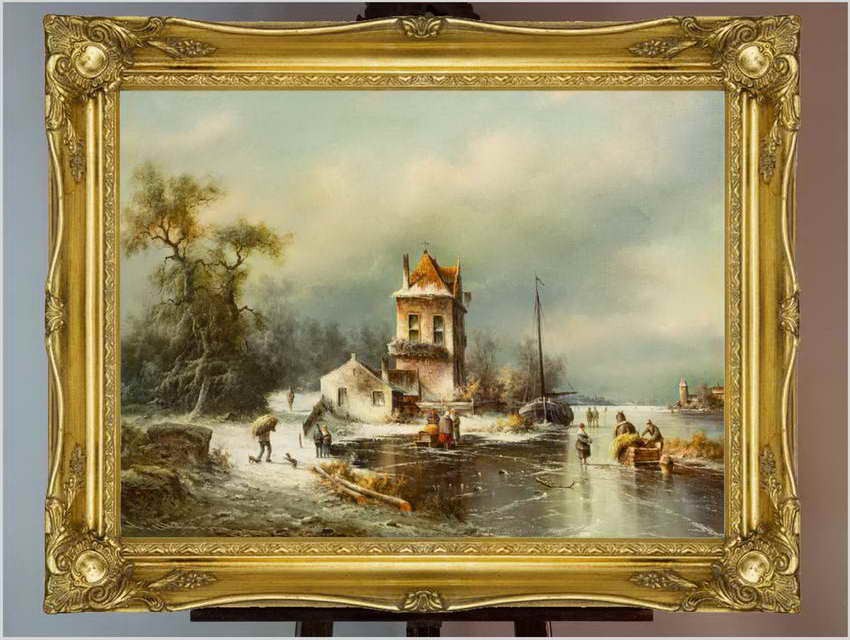 Zabawy na zamrożonym jeziorze Königssee - Ludwig Muninger (1929-1997)