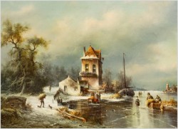 Zabawy na zamrożonym jeziorze Königssee - Ludwig Muninger (1929-1997)