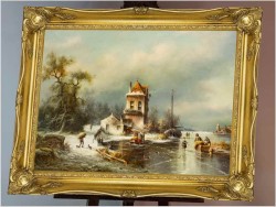 Zabawy na zamrożonym jeziorze Königssee - Ludwig Muninger (1929-1997)