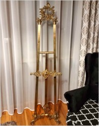 Styl rokoko! Sztaluga mosiężna do obrazów - Włochy 1950 r. | 180cm.