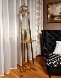 Styl rokoko! Sztaluga mosiężna do obrazów - Włochy 1950 r. | 180cm.