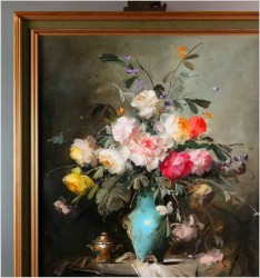 Pałacowe malarstwo! Kwiaty w wazonie - Kömpöczy Balogh Endre (Hungary 1911-1977)