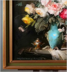 Pałacowe malarstwo! Kwiaty w wazonie - Kömpöczy Balogh Endre (Hungary 1911-1977)