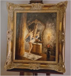 Pałacowe Malarstwo! Baletnica przed lustrem - Heinz Ludwig Münnich (1921-1978) 