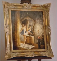 Pałacowe Malarstwo! Baletnica przed lustrem - Heinz Ludwig Münnich (1921-1978) 