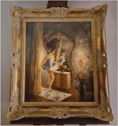 Pałacowe Malarstwo! Baletnica przed lustrem - Heinz Ludwig Münnich (1921-1978) 