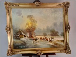 Zimowy pejzaż ze sztafażem | Gottfried Freyer *1945 | Rozmiar XXXL!