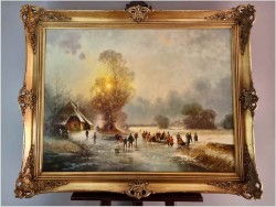 Zimowy pejzaż ze sztafażem | Gottfried Freyer *1945 | Rozmiar XXXL!