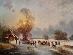 Zimowy pejzaż ze sztafażem | Gottfried Freyer *1945 | Rozmiar XXXL!