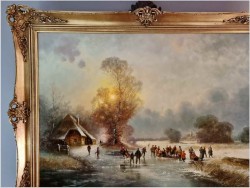 Zimowy pejzaż ze sztafażem | Gottfried Freyer *1945 | Rozmiar XXXL!