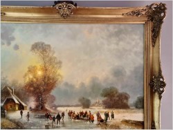 Zimowy pejzaż ze sztafażem | Gottfried Freyer *1945 | Rozmiar XXXL!