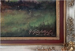 Panoramiczny obraz olejny! Sianokosy - Helmut Stadelhofer *1914