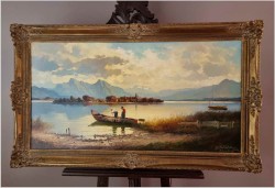 Rybacy na jeziorze Chiemsee - Helmuth Stadelhofer (1914-1979)